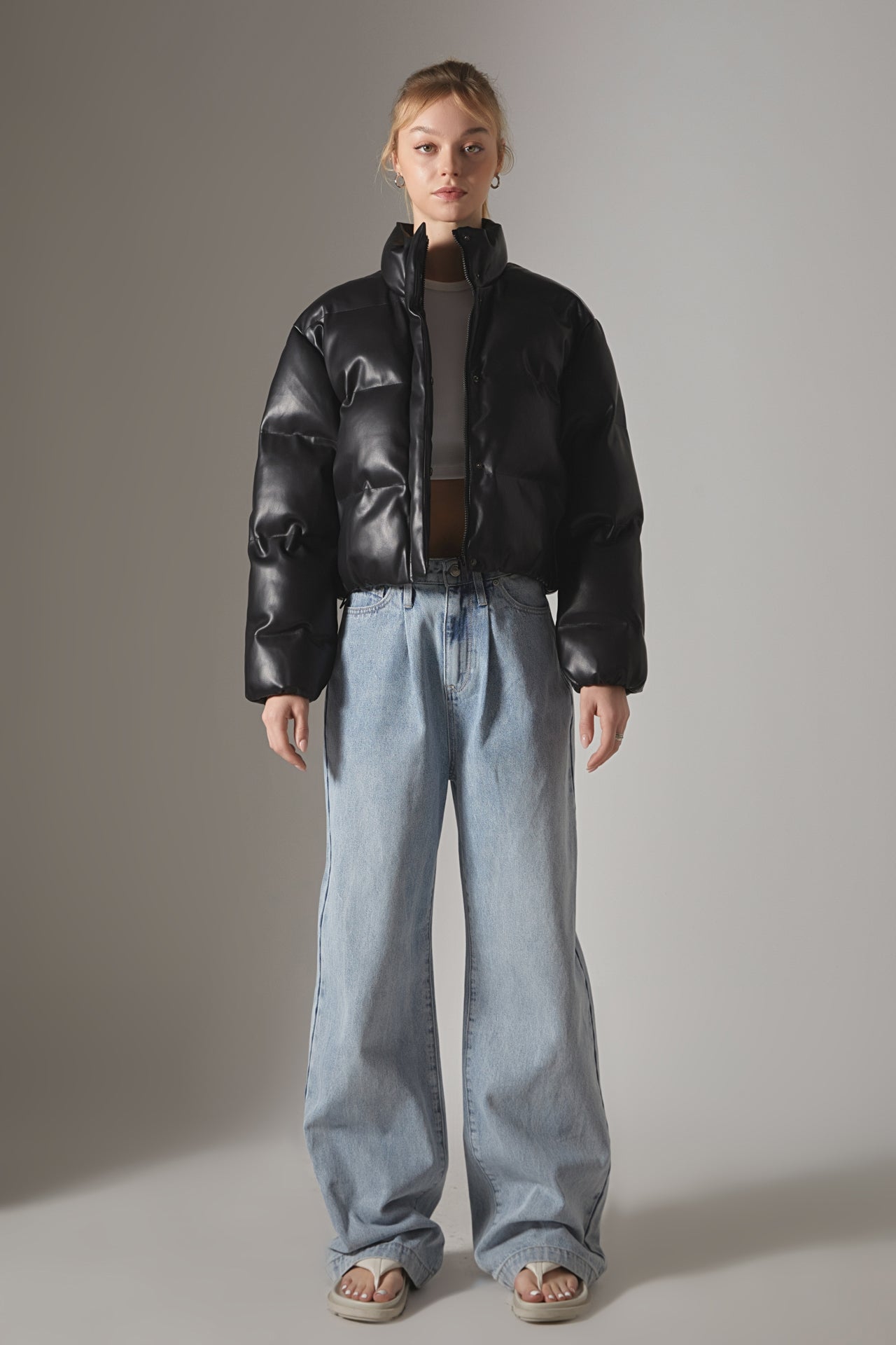 GREY LAB - Cropped Puffer Jacket - JACKETS available at Objectrare