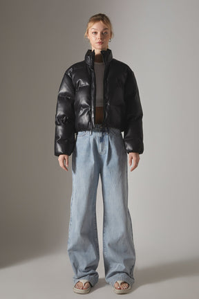 GREY LAB - Cropped Puffer Jacket - JACKETS available at Objectrare