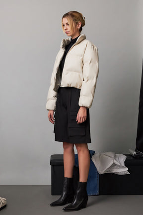 GREY LAB - Cropped Puffer Jacket - JACKETS available at Objectrare