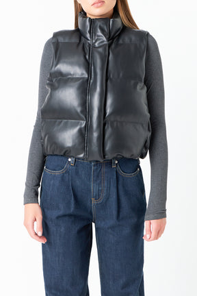 GREY LAB - Puffer Cropped Vest - JACKETS available at Objectrare