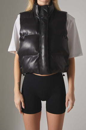GREY LAB - Puffer Cropped Vest - VEST available at Objectrare