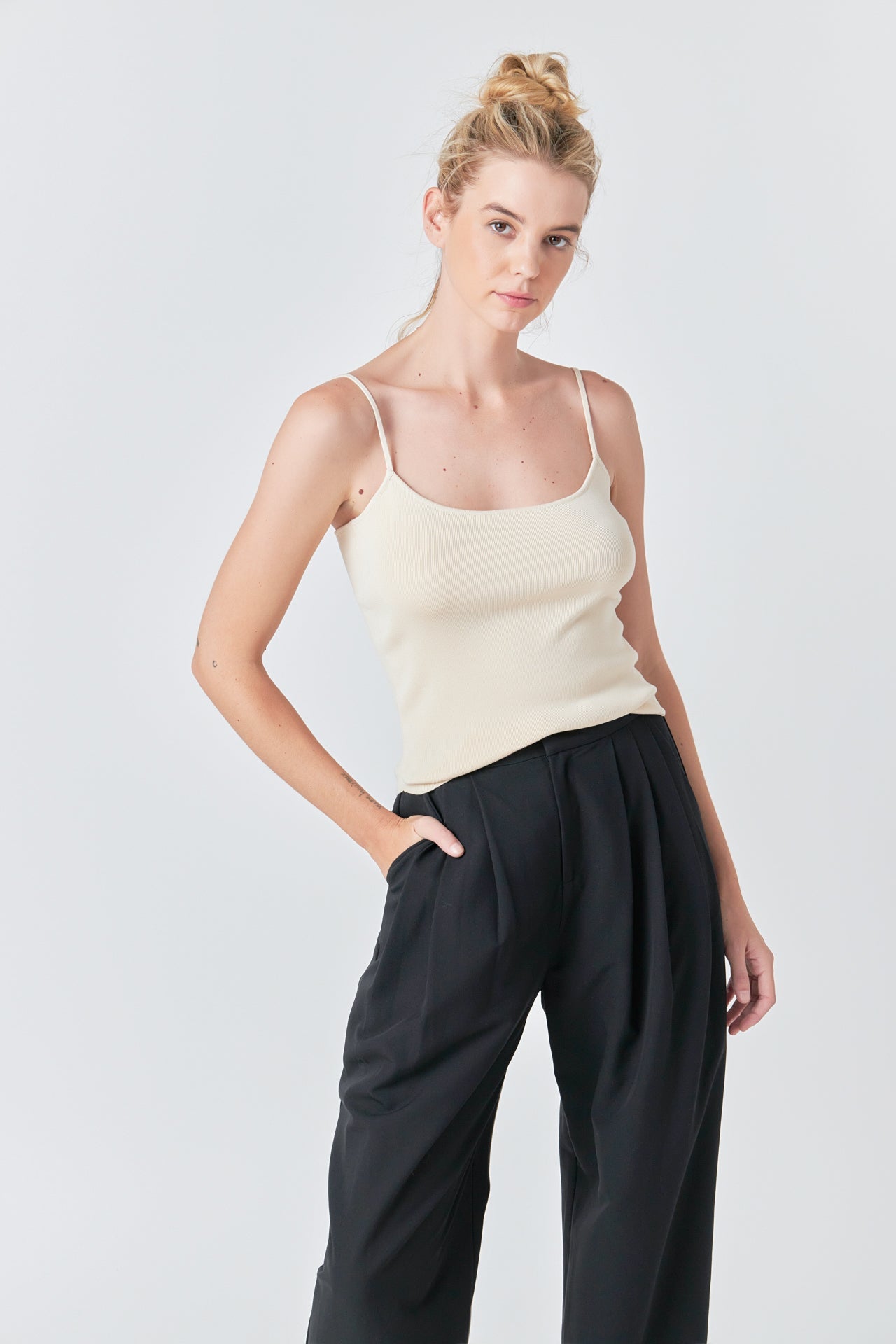 GREY LAB - Round Hem Knit Tank Top - CAMI TOPS & TANK available at Objectrare