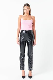 GREY LAB - Grey Lab - High-Waisted Faux Leather Pants - PANTS available at Objectrare