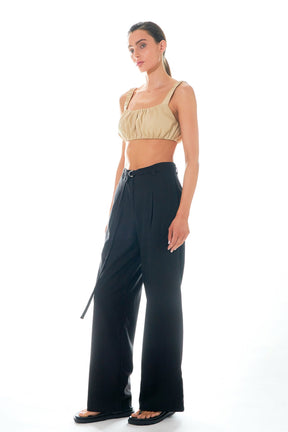 GREY LAB - Grey Lab - Pleated Wide Pants with Belt - PANTS available at Objectrare