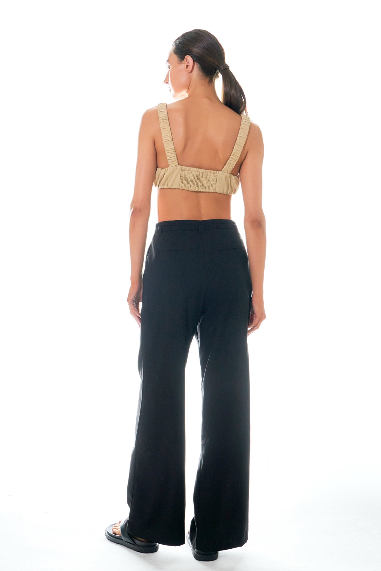 GREY LAB - Pleated Wide Pants with Belt - PANTS available at Objectrare