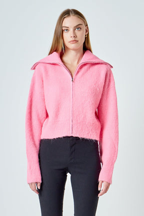ENDLESS ROSE - Oversize Collar Knit Jacket - JACKETS available at Objectrare