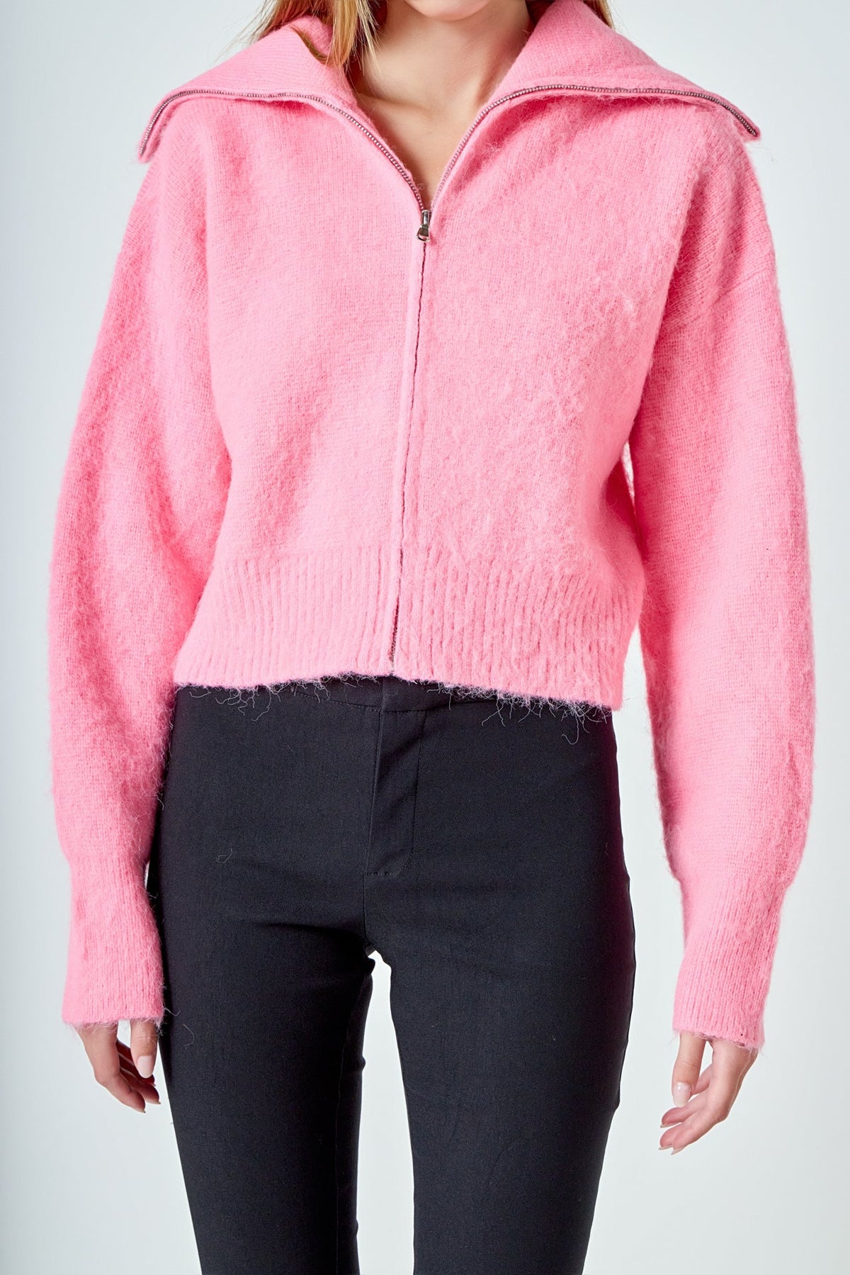 ENDLESS ROSE - Oversize Collar Knit Jacket - JACKETS available at Objectrare