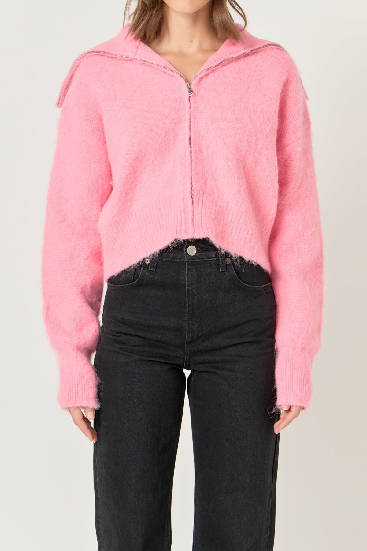 ENDLESS ROSE - Oversize Collar Knit Jacket - JACKETS available at Objectrare