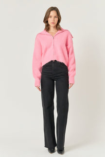 ENDLESS ROSE - Oversize Collar Knit Jacket - JACKETS available at Objectrare