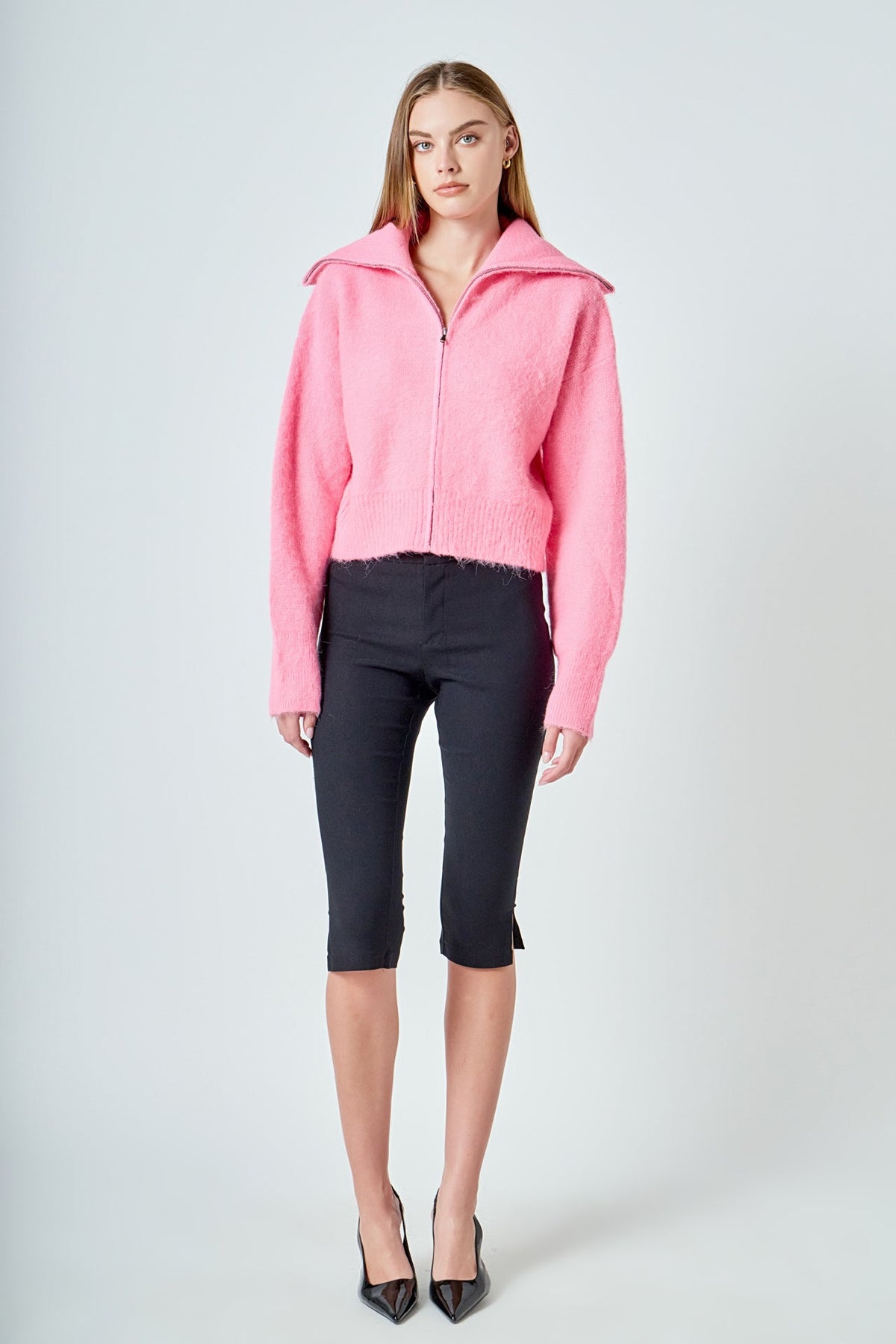 ENDLESS ROSE - Oversize Collar Knit Jacket - JACKETS available at Objectrare
