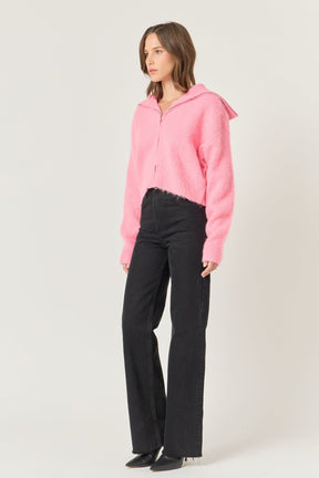ENDLESS ROSE - Oversize Collar Knit Jacket - JACKETS available at Objectrare