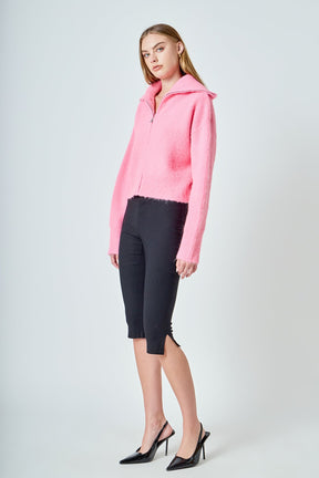 ENDLESS ROSE - Oversize Collar Knit Jacket - JACKETS available at Objectrare