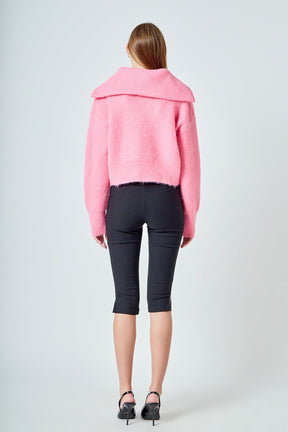 ENDLESS ROSE - Oversize Collar Knit Jacket - JACKETS available at Objectrare