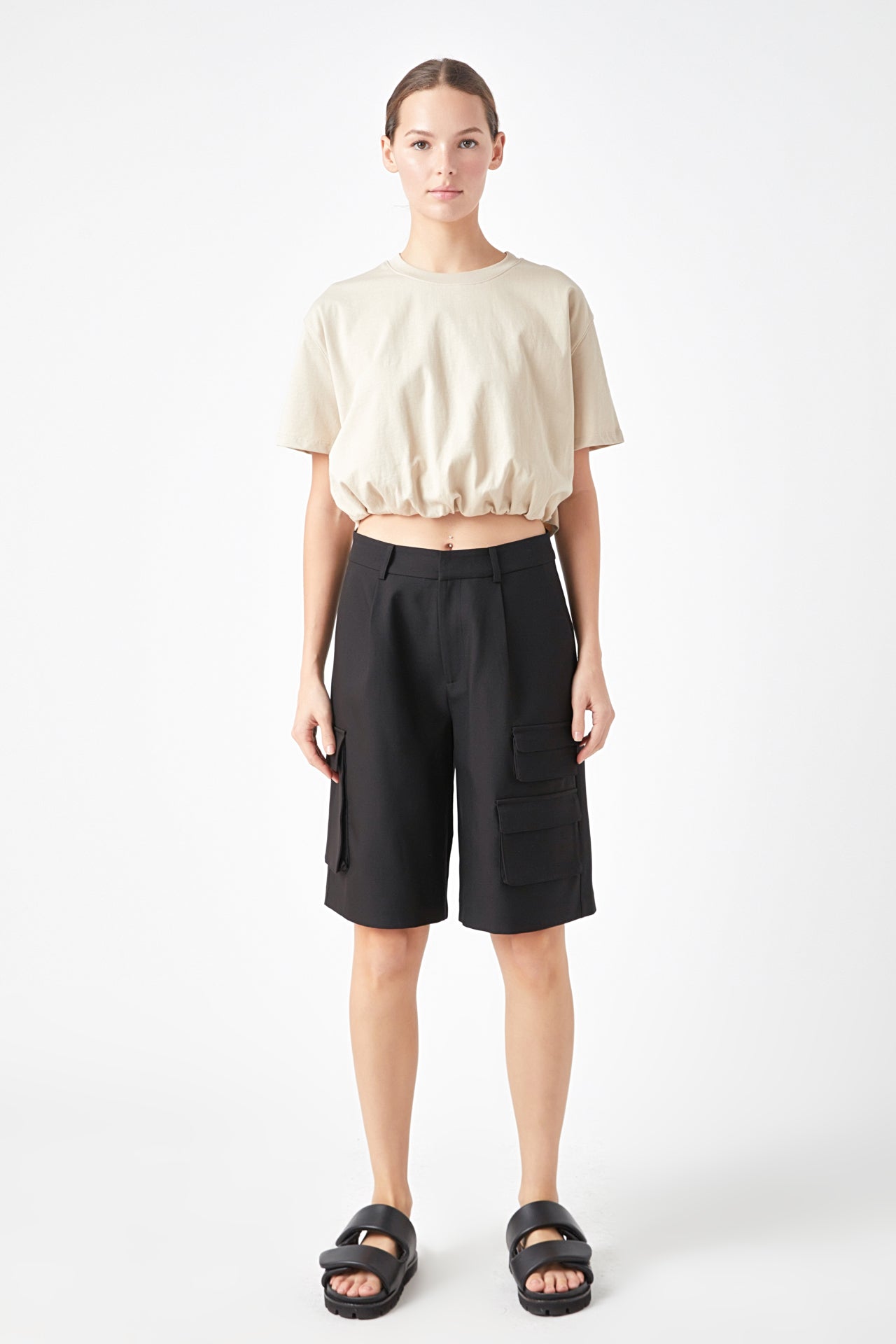 GREY LAB - Cropped Top with Elastic Band - TOPS available at Objectrare