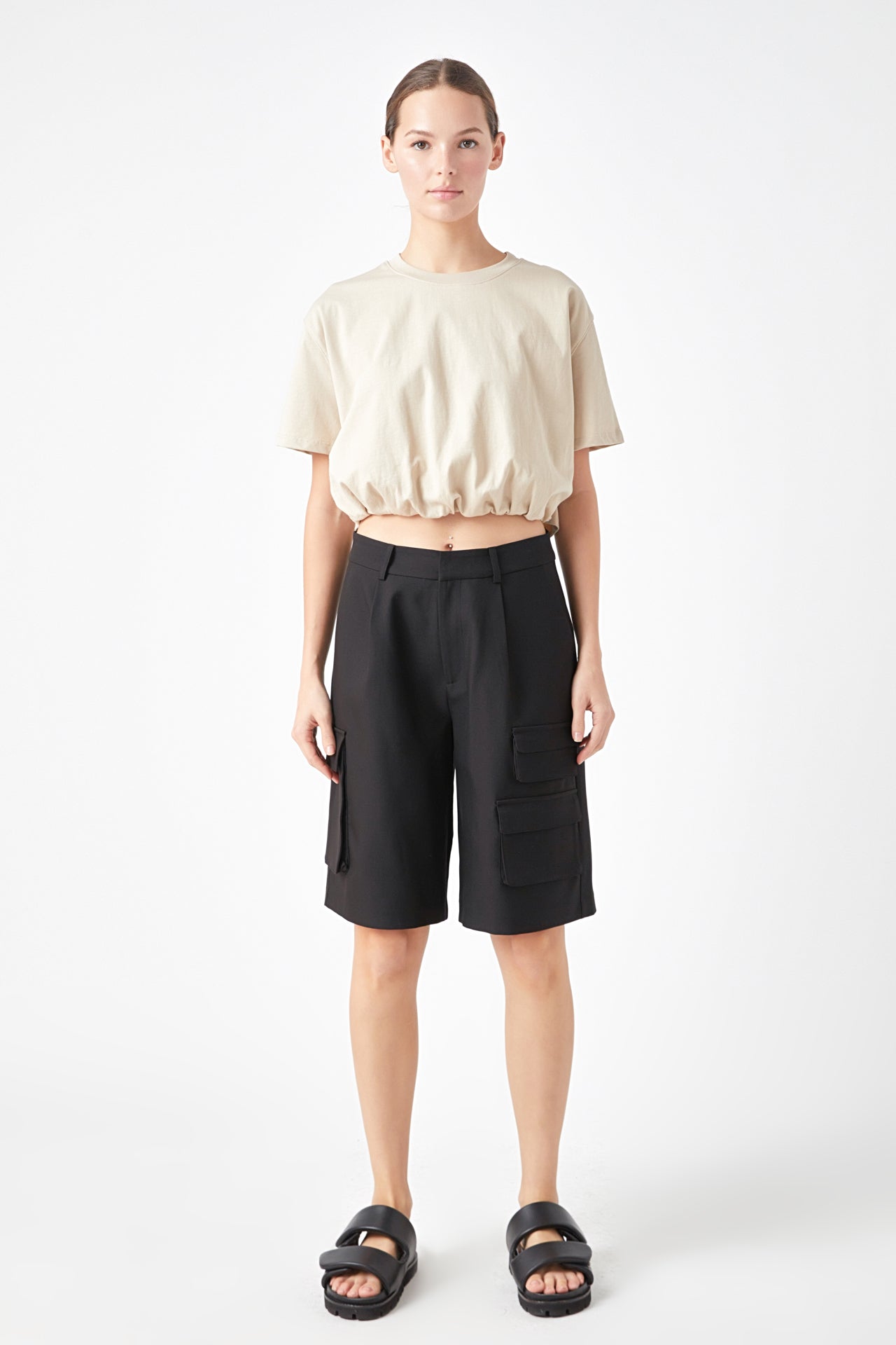 GREY LAB - Grey Lab - Cropped Top with Elastic Band - TOPS available at Objectrare