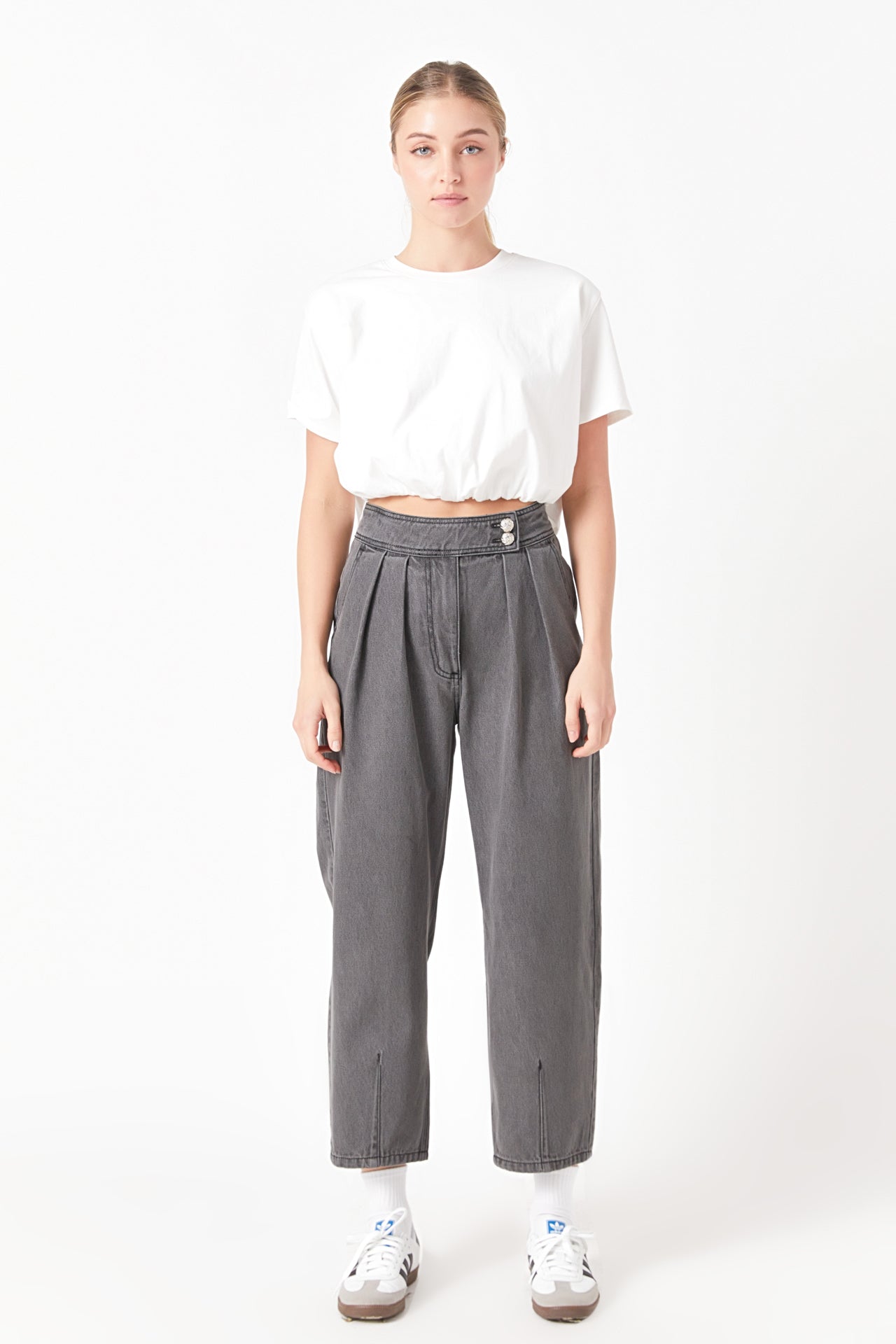 GREY LAB - Cropped Top with Elastic Band - TOPS available at Objectrare