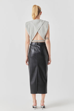 GREY LAB - Open Back Cropped Top - TOPS available at Objectrare