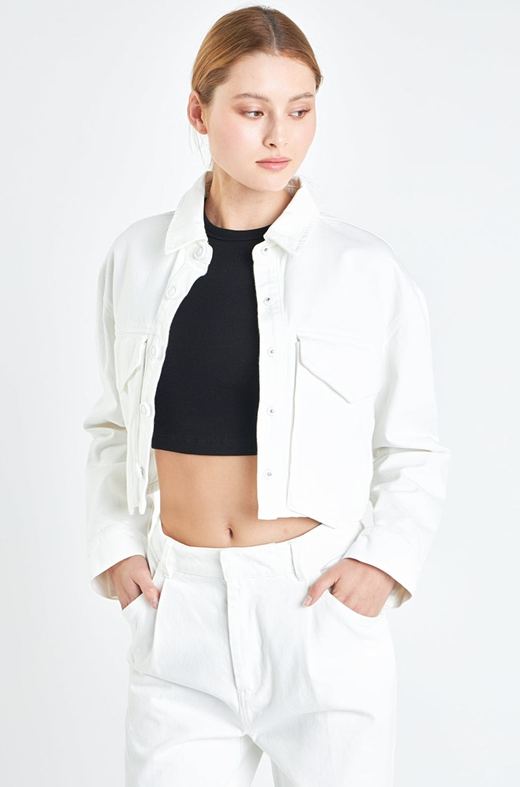 GREY LAB - Grey Lab - Oversize Pocket Cropped Jacket - JACKETS available at Objectrare