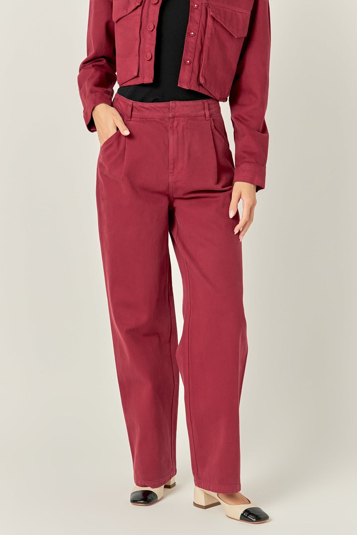 ENGLISH FACTORY - Wide Leg High Waisted Pants - PANTS available at Objectrare