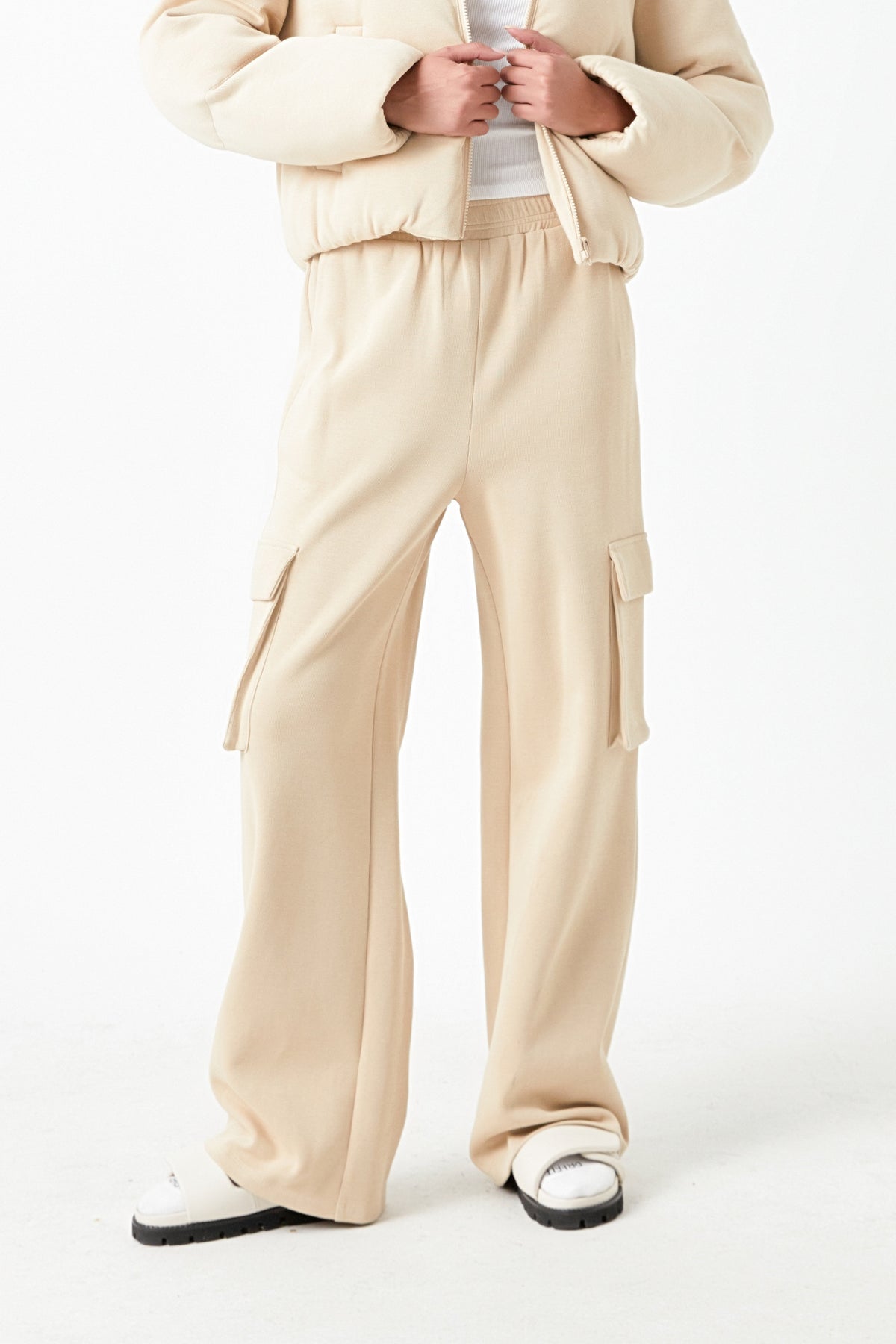 GREY LAB - Wide Knit Pants with Pockets - PANTS available at Objectrare