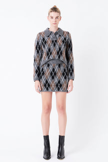 GREY LAB - Argyle Knit Mini Skirt - SKIRTS available at Objectrare