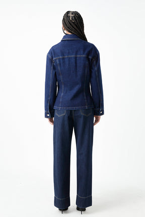 GREY LAB - Waist Fitted Denim Jacket - JACKETS available at Objectrare