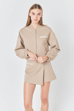 GREY LAB - Cropped Bomber Jacket - JACKETS available at Objectrare
