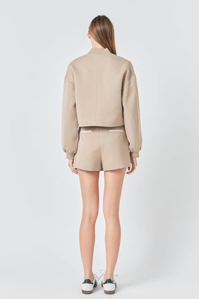 GREY LAB - Asymmetrical Wrap Mini Skort - SKORTS available at Objectrare