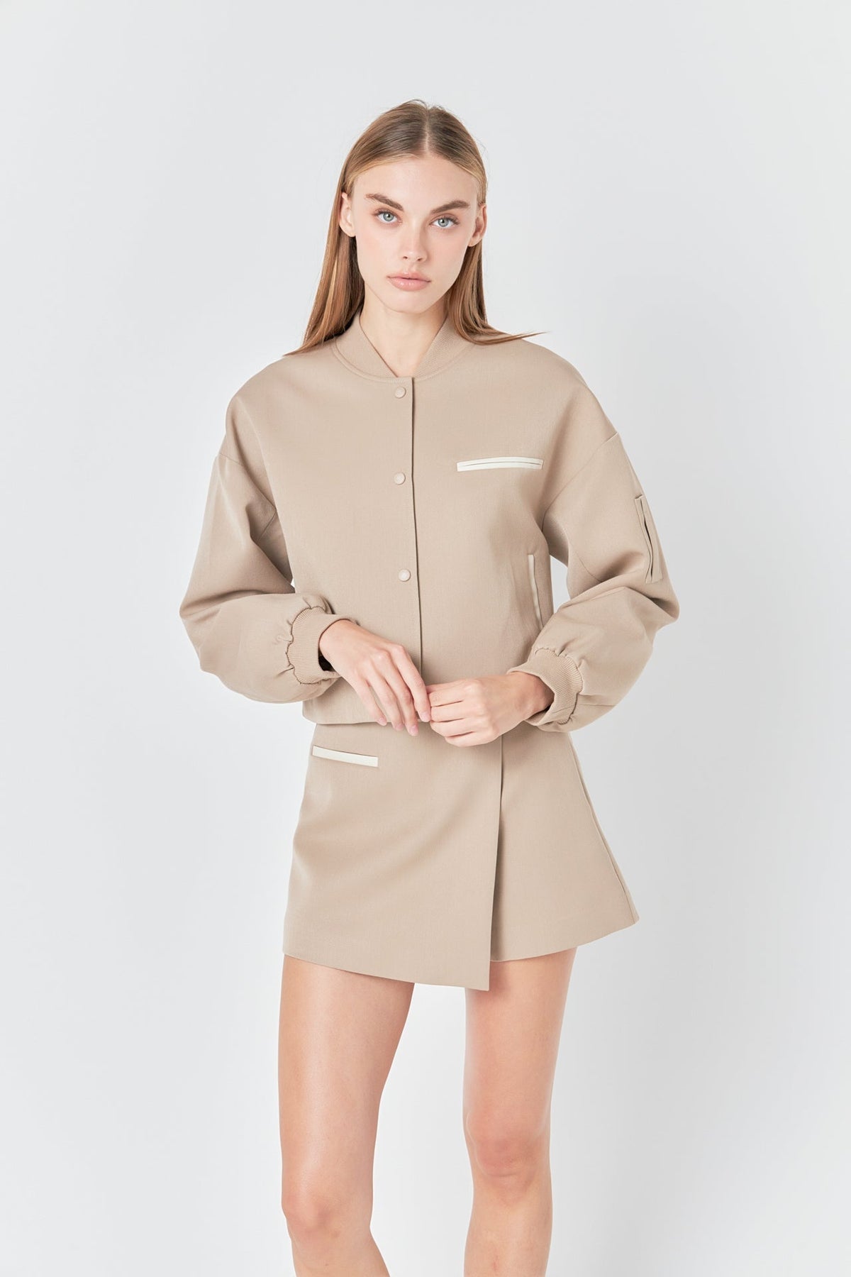 GREY LAB - Asymmetrical Wrap Mini Skort - SKORTS available at Objectrare