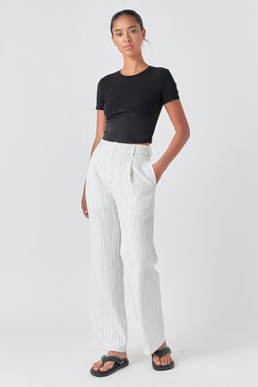 GREY LAB - Cropped Bustier Short Sleeve T Shirt - T-SHIRTS available at Objectrare