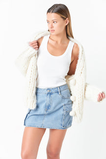 GREY LAB - Thick Knit Sweater Cardigan - CARDIGAN available at Objectrare