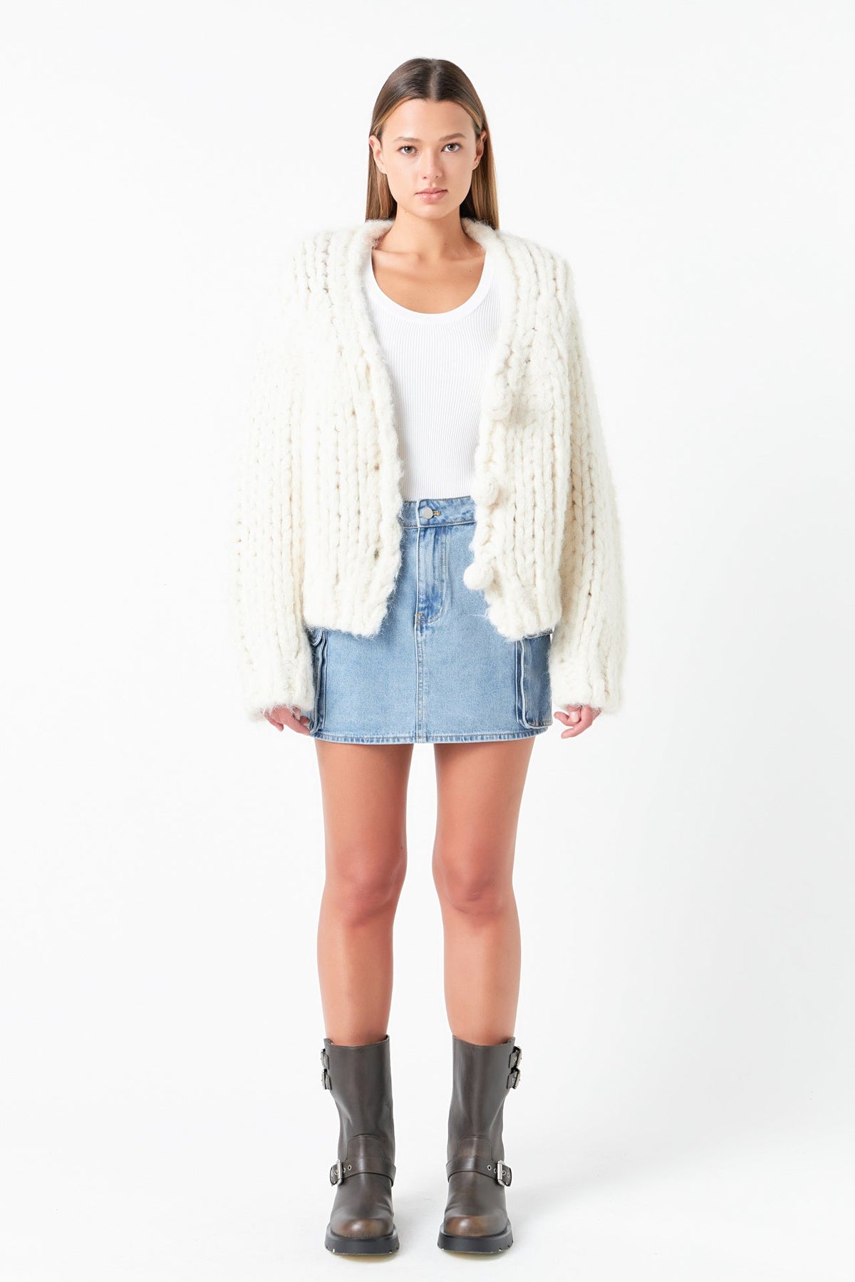 GREY LAB - Thick Knit Sweater Cardigan - CARDIGAN available at Objectrare
