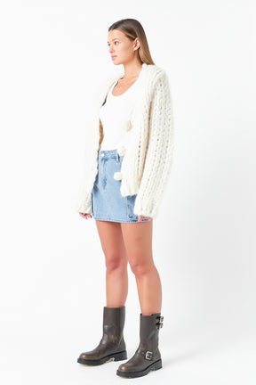 GREY LAB - Thick Knit Sweater Cardigan - SWEATERS & KNITS available at Objectrare