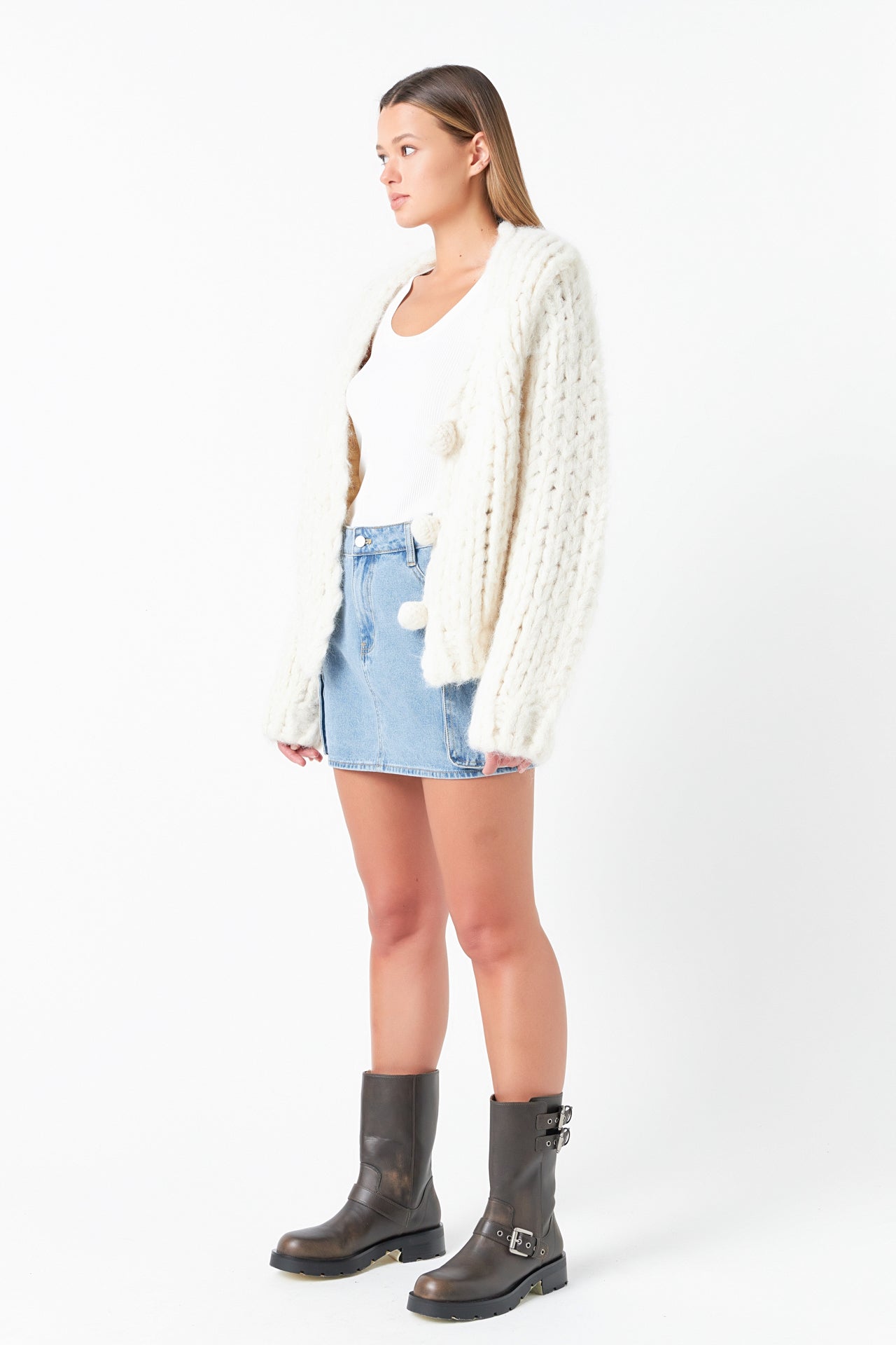 GREY LAB - Thick Knit Sweater Cardigan - CARDIGAN available at Objectrare