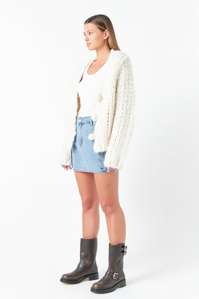 GREY LAB - Thick Knit Sweater Cardigan - CARDIGAN available at Objectrare