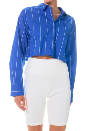 GREY LAB - Grey Lab - Striped Cropped Shirts - SHIRTS & BLOUSES available at Objectrare