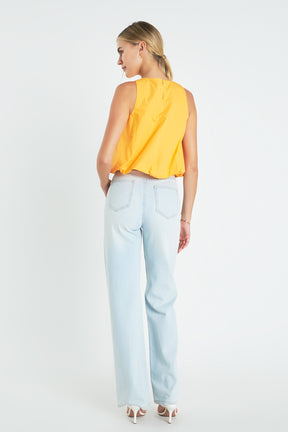 ENGLISH FACTORY - Sleeveless Bubble Cropped Top - TOPS available at Objectrare