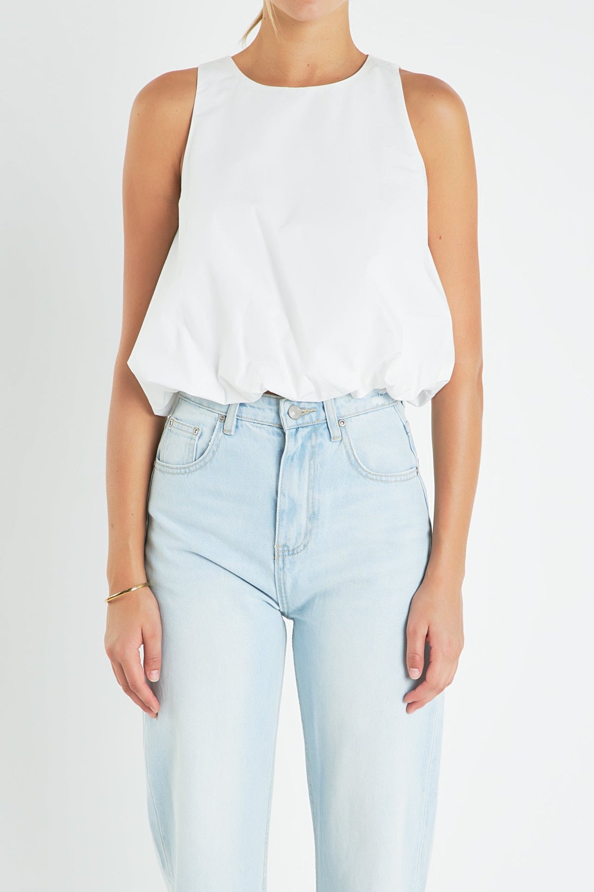 ENGLISH FACTORY - Sleeveless Bubble Cropped Top - TOPS available at Objectrare