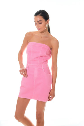 GREY LAB - Denim Tube Mini Dress - DRESSES available at Objectrare