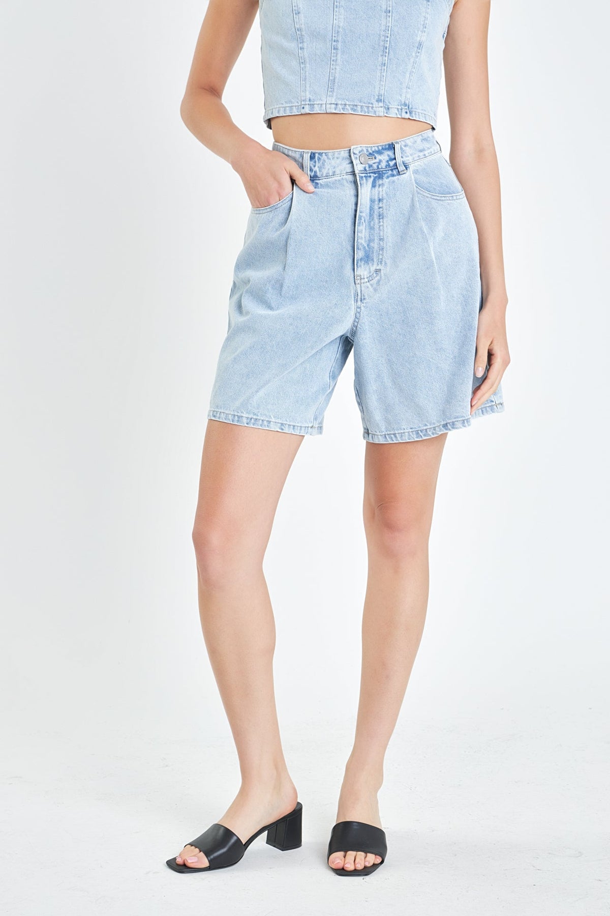 GREY LAB - Denim Wide Short - SHORTS available at Objectrare