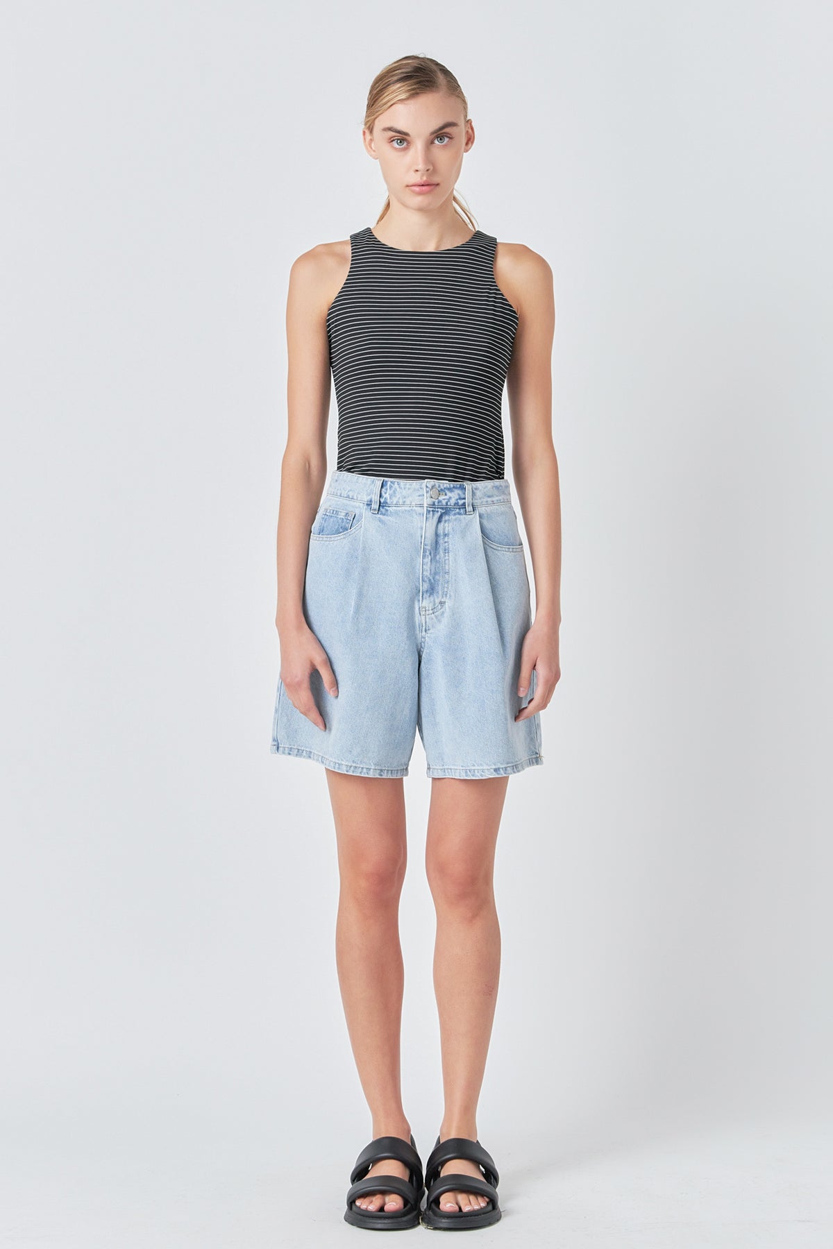 GREY LAB - Denim Wide Short - SHORTS available at Objectrare