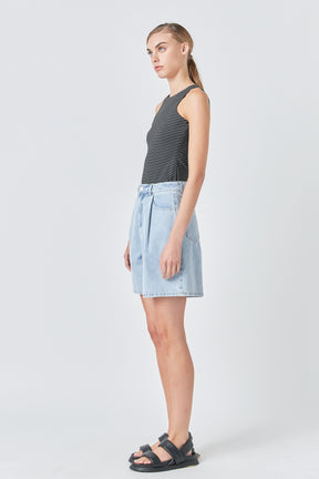 GREY LAB - Grey Lab - Denim Wide Short - SHORTS available at Objectrare