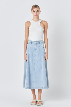 GREY LAB - Grey Lab - Denim Maxi Skirt - SKIRTS available at Objectrare