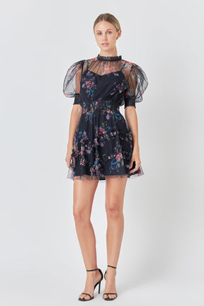 ENDLESS ROSE - Ruffled Mesh Mini Dress - DRESSES available at Objectrare