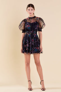 ENDLESS ROSE - Ruffled Mesh Mini Dress - DRESSES available at Objectrare