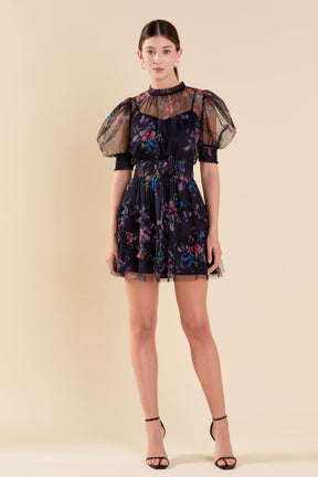 ENDLESS ROSE - Ruffled Mesh Mini Dress - DRESSES available at Objectrare