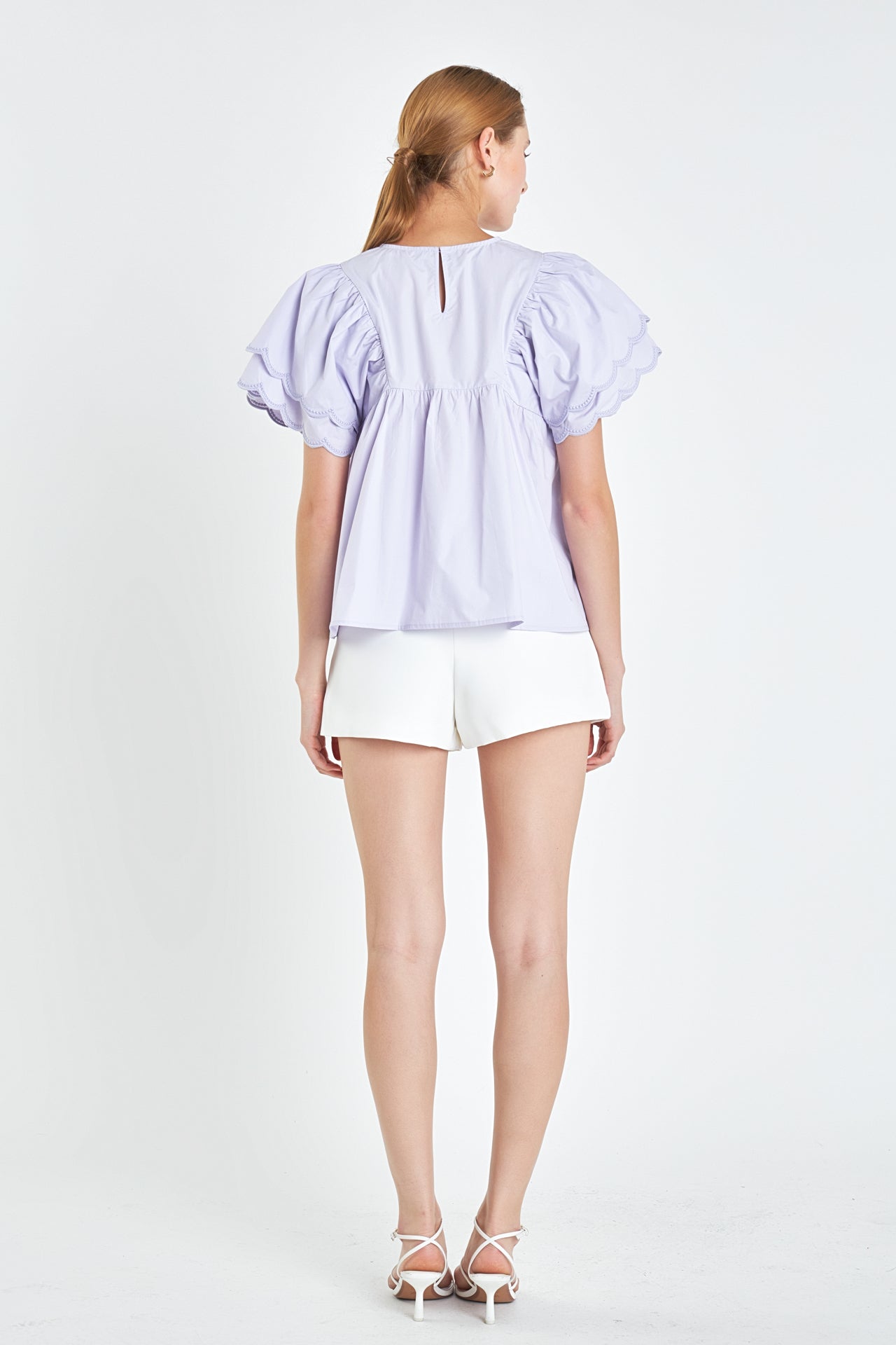 ENGLISH FACTORY - English Factory - Scallop Hem Sleeve Top - TOPS available at Objectrare