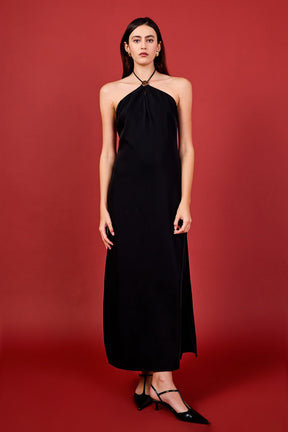 ENDLESS ROSE - Halter Neck Maxi Dress - DRESSES available at Objectrare