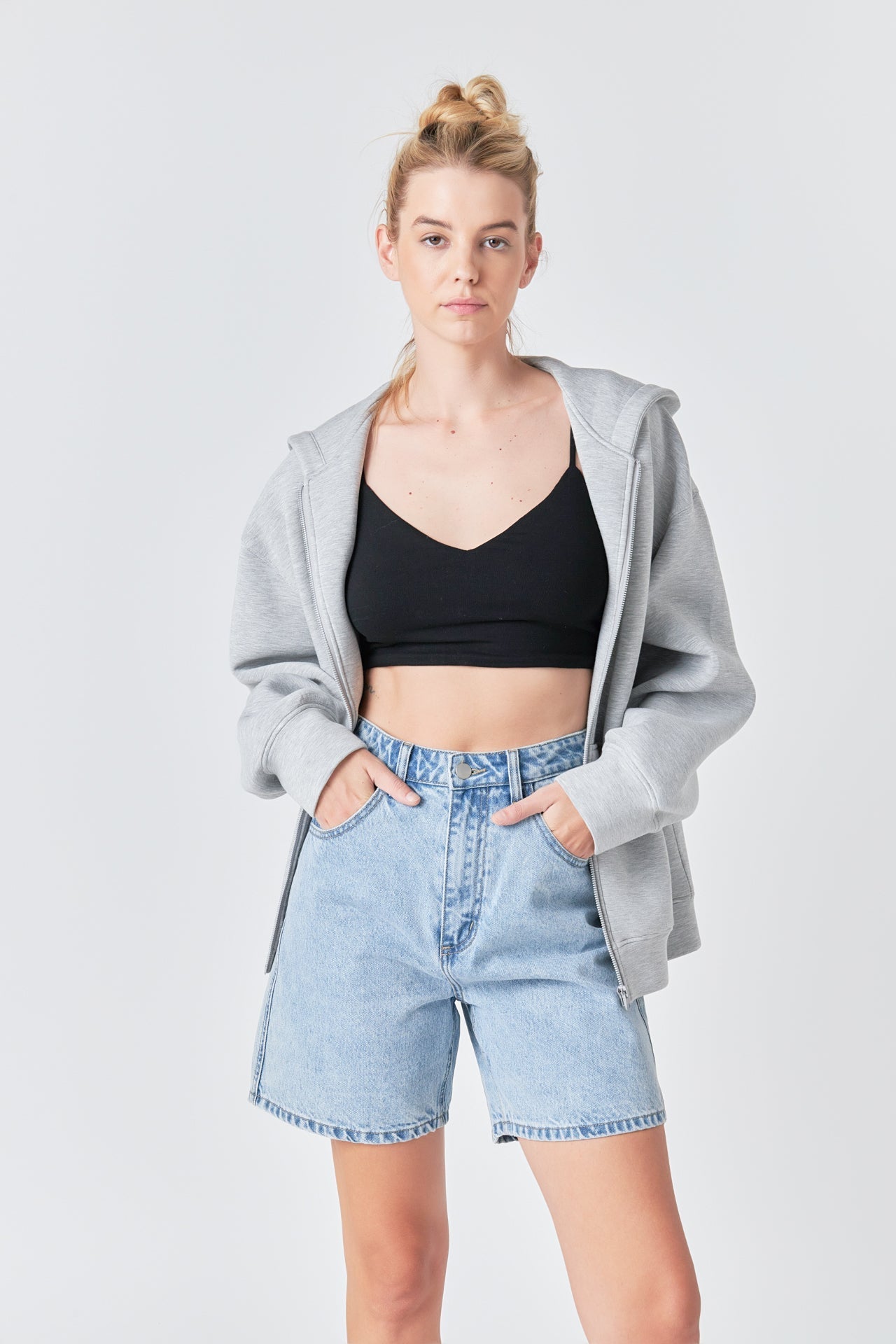 GREY LAB - Zip Up Hoodie - HOODIES & SWEATSHIRTS available at Objectrare