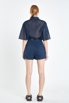 GREY LAB - Mesh Net Top with Pockets - TOPS available at Objectrare